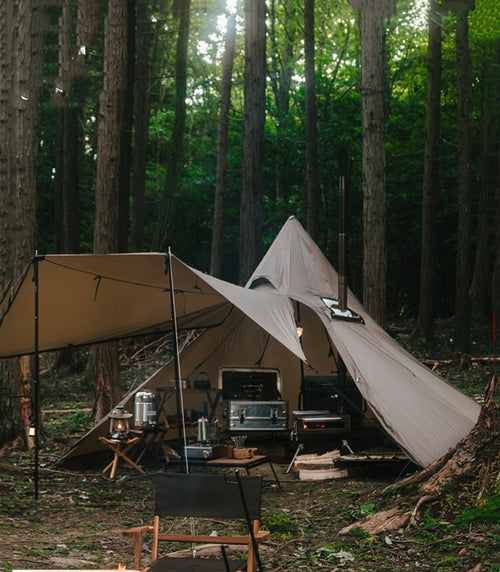 4-Season Chimney Camping Tent - Waterproof Mesh Design