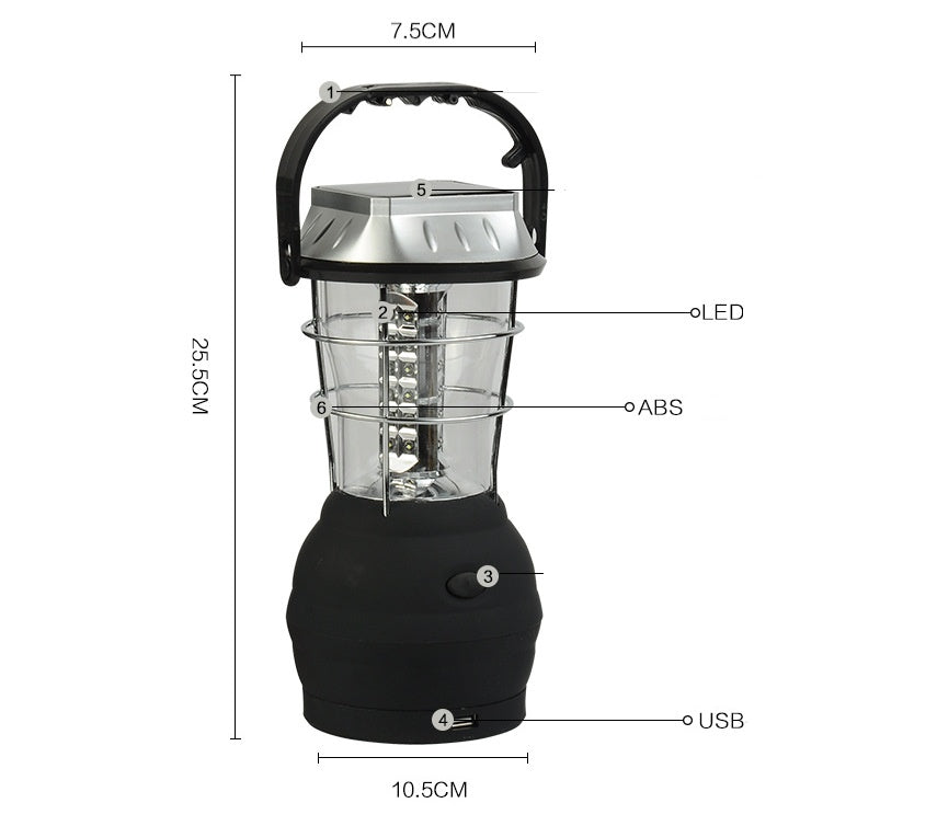 Solar & Hand-Crank Rechargeable Camping Light