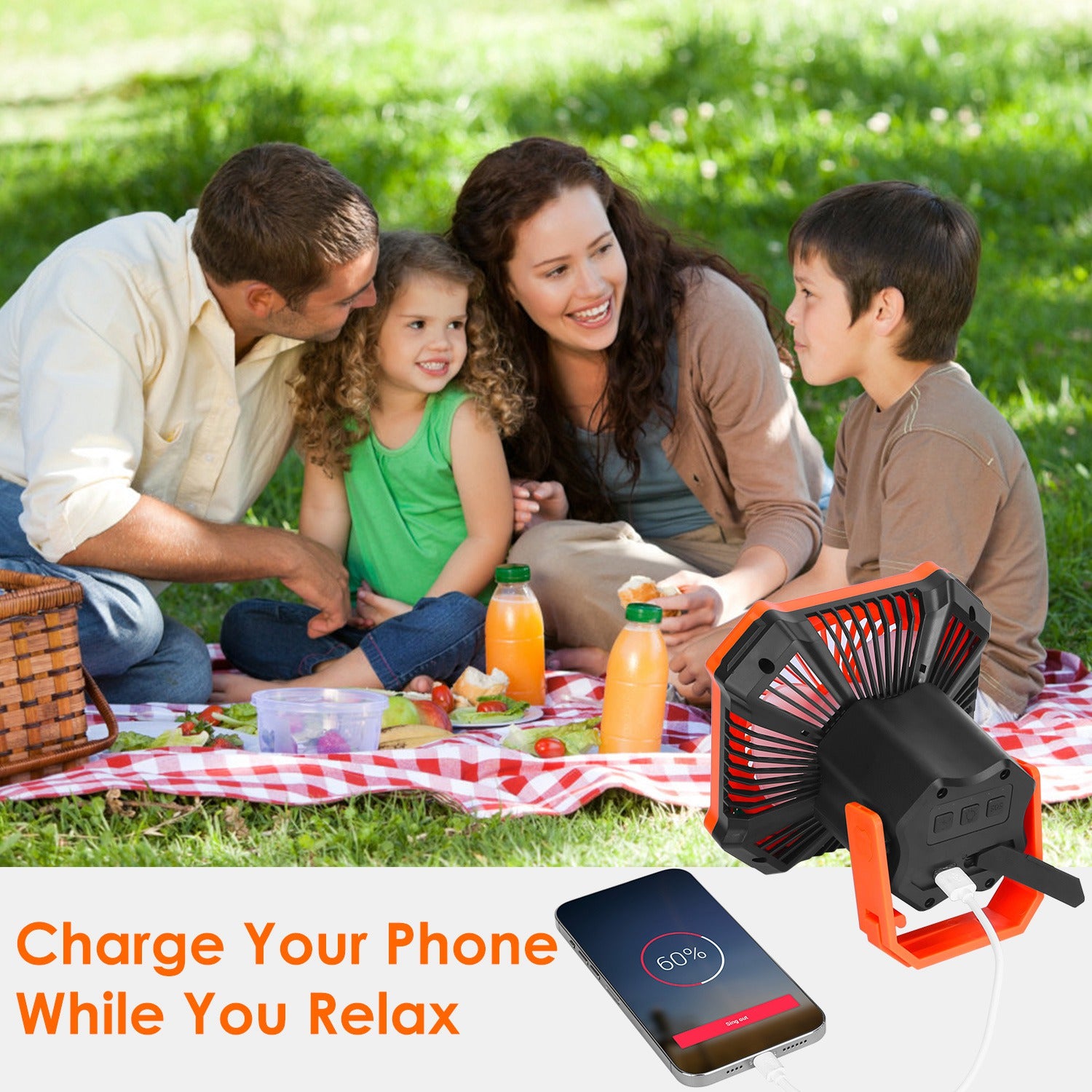 3-in-1 Camping Lantern Fan with Power Bank & Remote