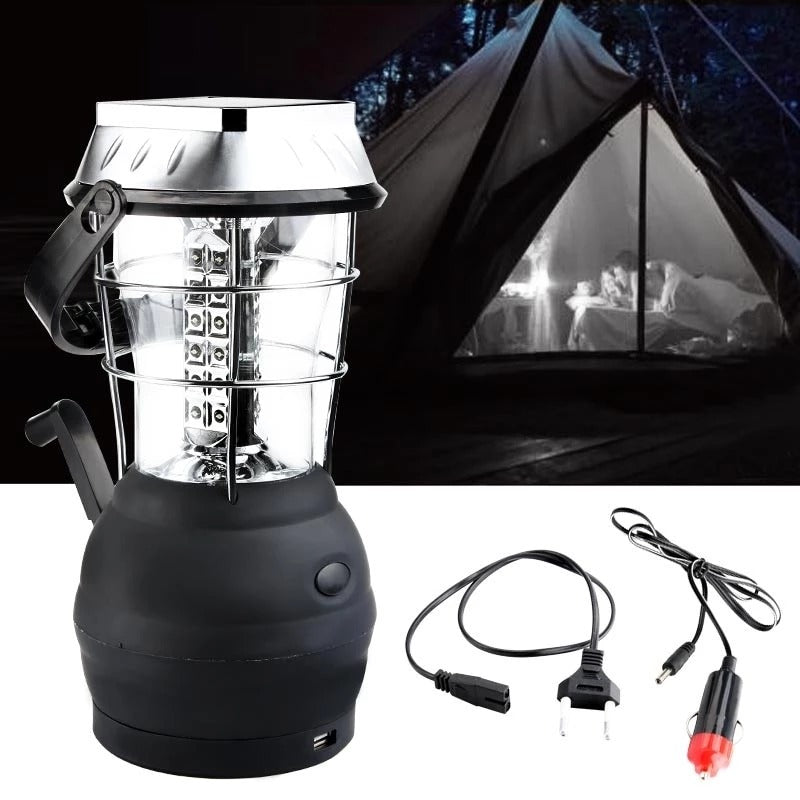 Solar & Hand-Crank Rechargeable Camping Light