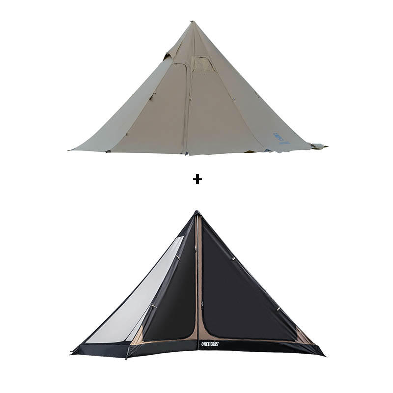 4-Season Chimney Camping Tent - Waterproof Mesh Design