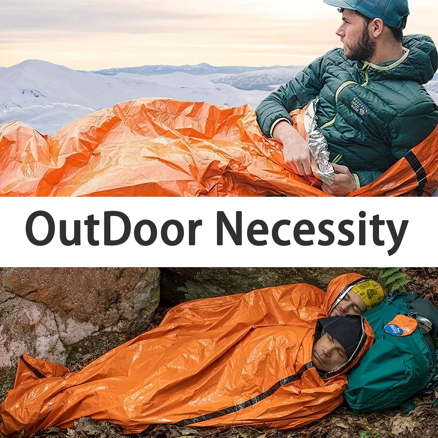 Emergency Thermal Sleeping Bag - Windproof & Waterproof Bivy Sack