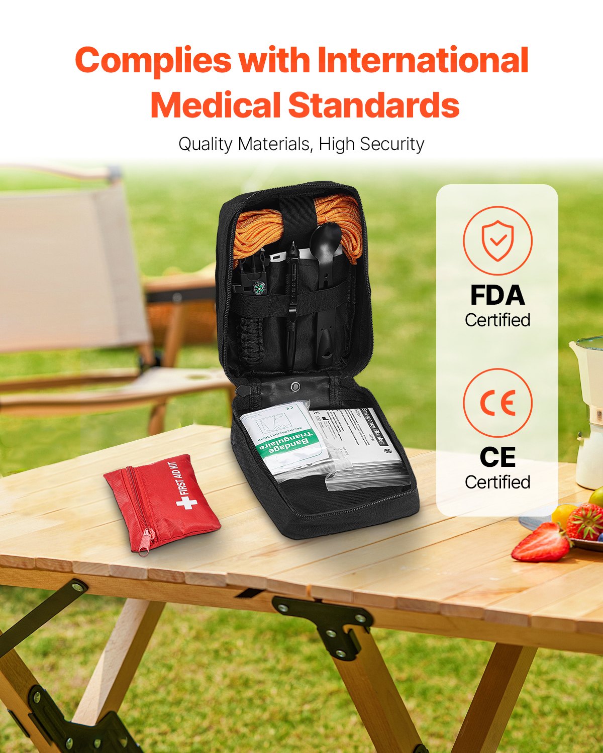 250-Piece Survival First Aid Kit - Emergency Medical Trauma Bag