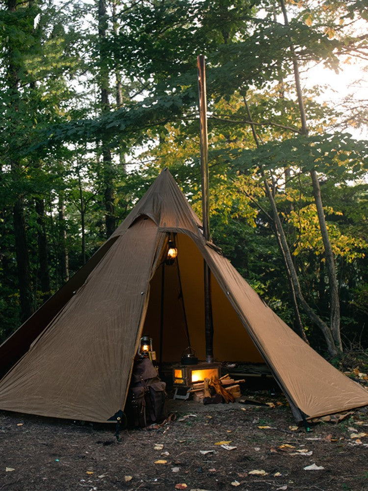4-Season Chimney Camping Tent - Waterproof Mesh Design