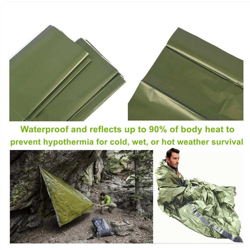 Emergency Thermal Sleeping Bag - Windproof & Waterproof Bivy Sack