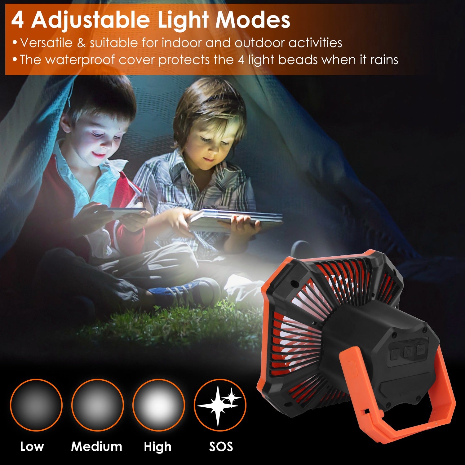 3-in-1 Camping Lantern Fan with Power Bank & Remote
