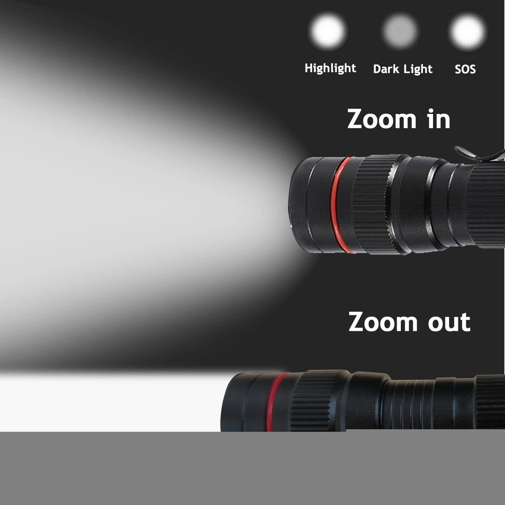 LED Flashlight USB Rechargeable Tactical Zoom Torch Powerful Mini Pen Light Work Light For Camping