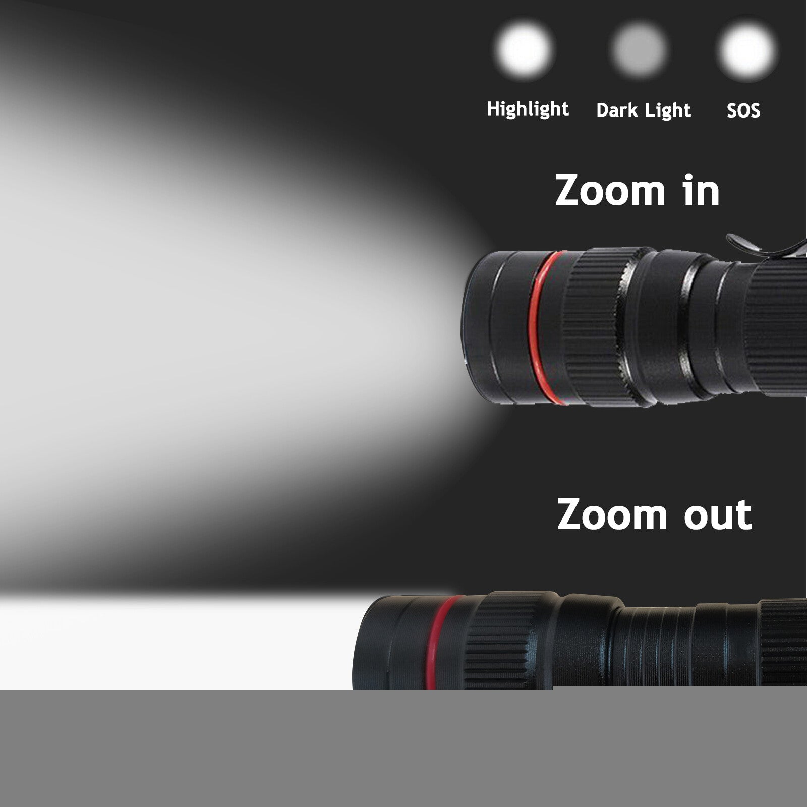 LED Flashlight USB Rechargeable Tactical Zoom Torch Powerful Mini Pen Light Work Light For Camping