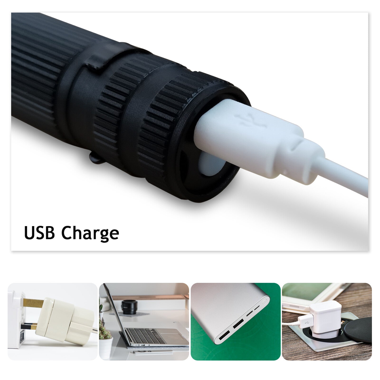 LED Flashlight USB Rechargeable Tactical Zoom Torch Powerful Mini Pen Light Work Light For Camping