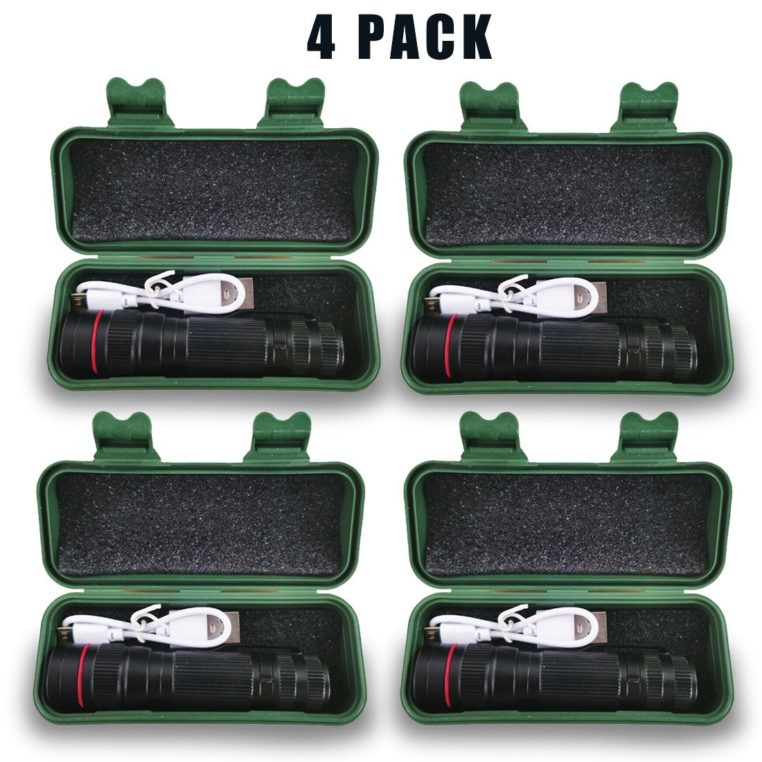 LED Flashlight USB Rechargeable Tactical Zoom Torch Powerful Mini Pen Light Work Light For Camping